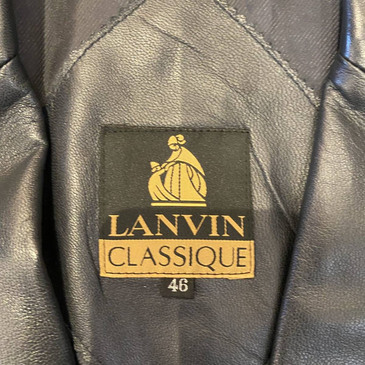 【美品】LANVIN ランバン レザージャケット ラムレザー 本革 サイズ52 ☆LANVIN/ランバン/レザー/テーラードジャケット/レザージャケット