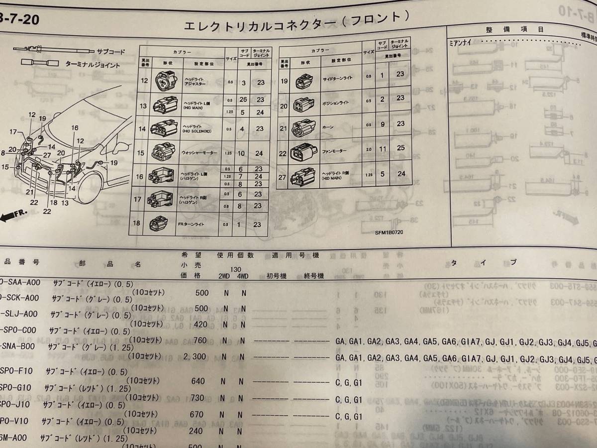 ホンダ フリード・スパイク FREED Spike GB3/GB4 パーツカタログ（第1 