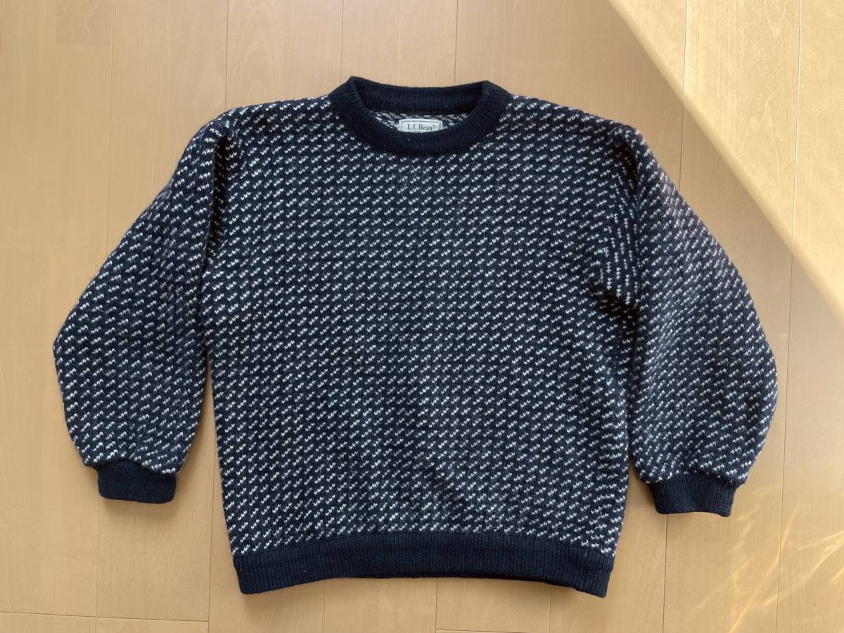 80s L.L.BEAN size L 在原みゆ紀着 バーズアイ ニット セーター 