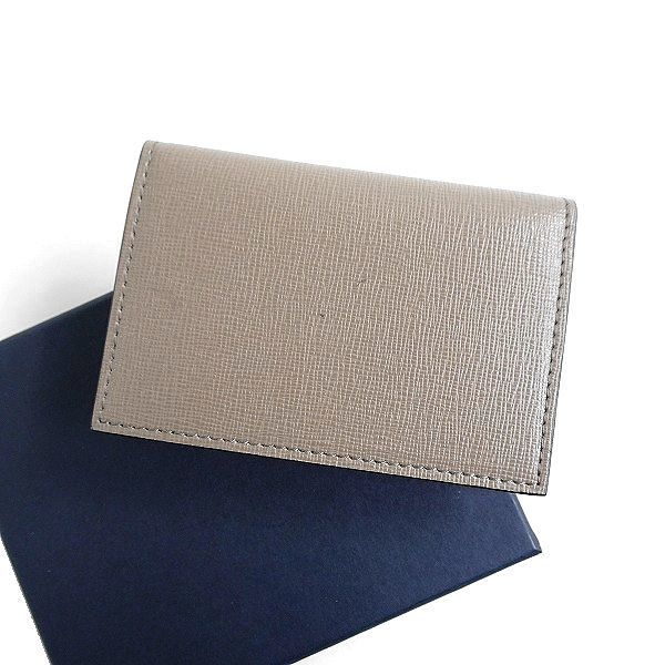 ■BARNEYS NEW YORK バーニーズ ニューヨーク 新品 イタリア製 シュリンクレザー 名刺入れ カードケース 1978 TERRA ▲020▼bus9819e