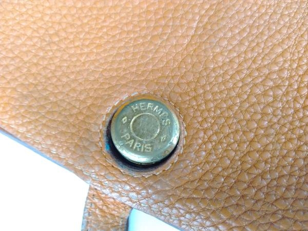 HERMES エルメス ドゴンGM オレンジ 2つ折り長財布 レザー財布