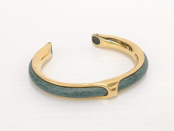 HERMES エルメス バングル メタル×レザー バングル 16.5cm