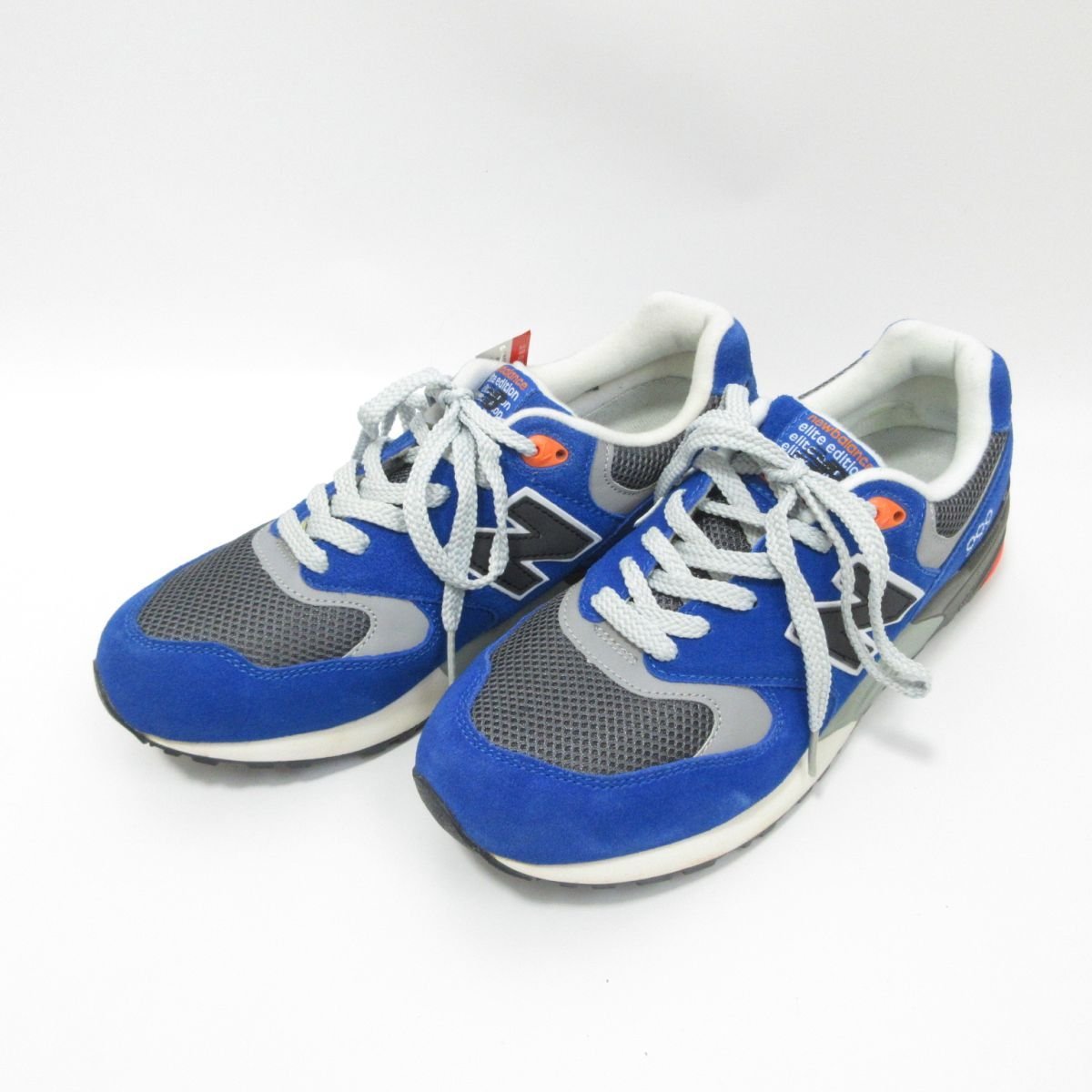 未使用品 New Balance ニューバランス スエード×メッシュ ローカット スニーカー ML999BR 26.5cm ブルー×グレー 201