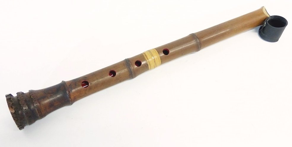 ▼ (1) 尺八 在銘 竹峰 5孔 都山流 和楽器 本体