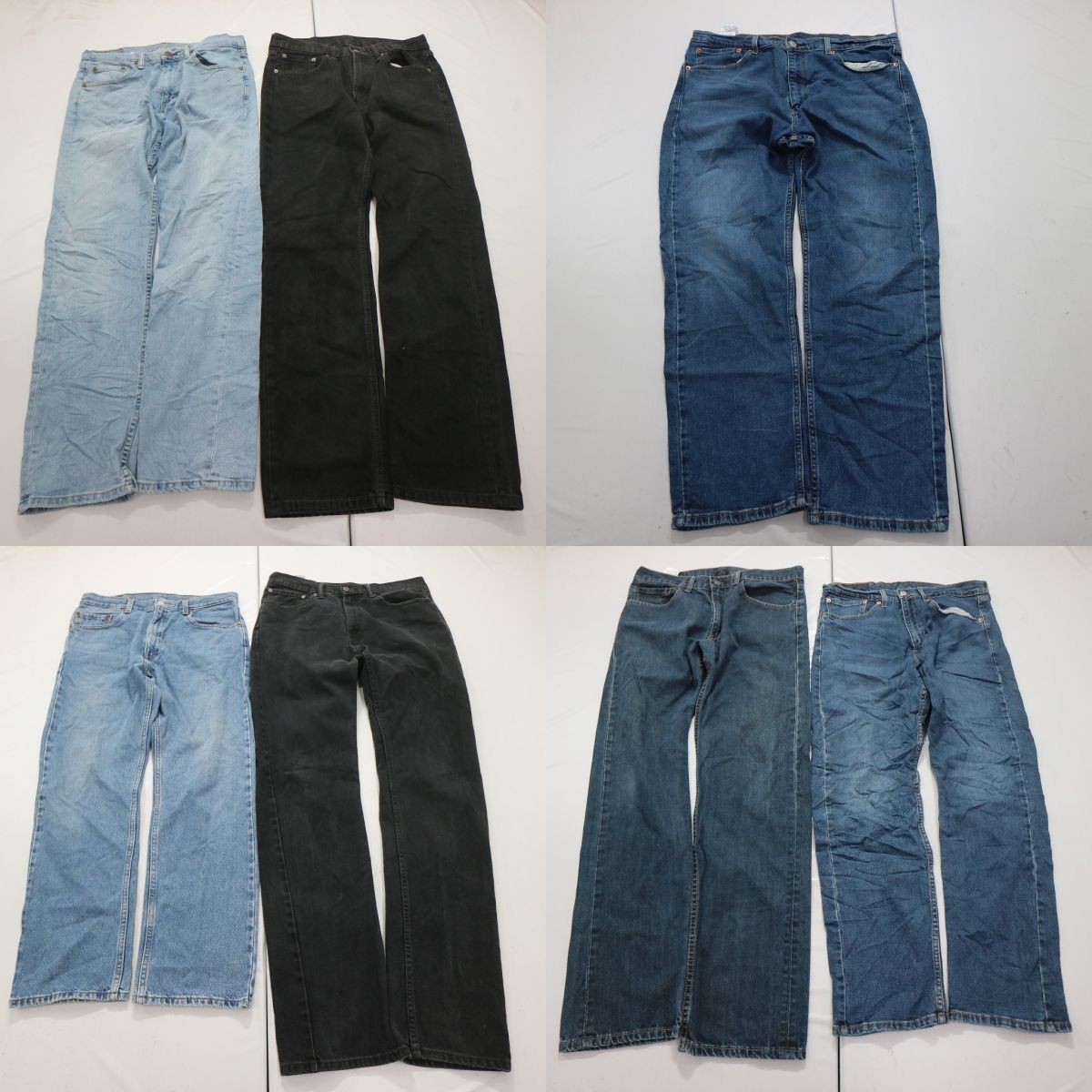 ◎リーバイス505 set ブラックデニム テーパード 他 (メンズ34/33) 7枚セット まとめ売り 古着卸 1円スタート 最落なし ML7731