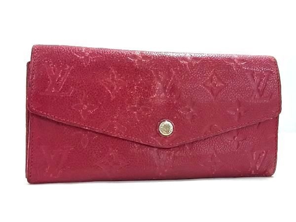 1円 LOUIS VUITTON ルイヴィトン M60341 モノグラム アンプラント ポルトフォイユ キュリユーズ 長財布 オロール ワインレッド系 AI0570Qス