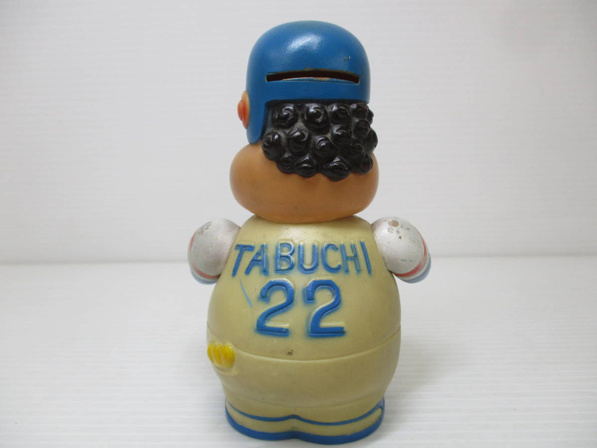 希少☆がんばれタブチくん☆ソフビ貯金箱☆西武球団22番☆いしいひさ 
