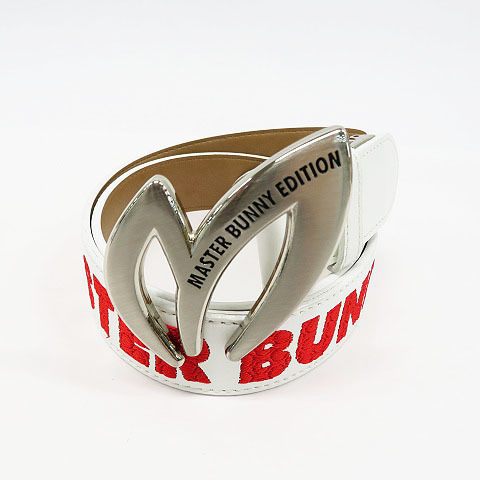 MASTER BUNNY EDITION マスターバニーエディション バックル レザー ベルト ホワイト系 [240001525073] ゴルフウェア メンズ