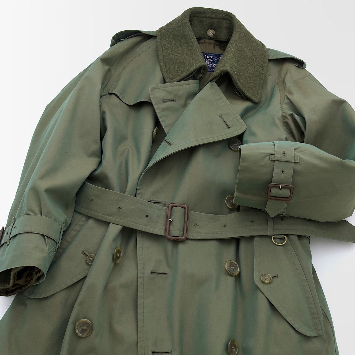 新品，人気 スペシャル ミント 青緑玉虫 トレンチ21 80s 英国製 Burberrys フルセット 34 ヴィンテージ バーバリー トレンチコート 一枚袖(Sサイズ)｜売買されたオークション情報、yahooの商品情報をアーカイ 男性用