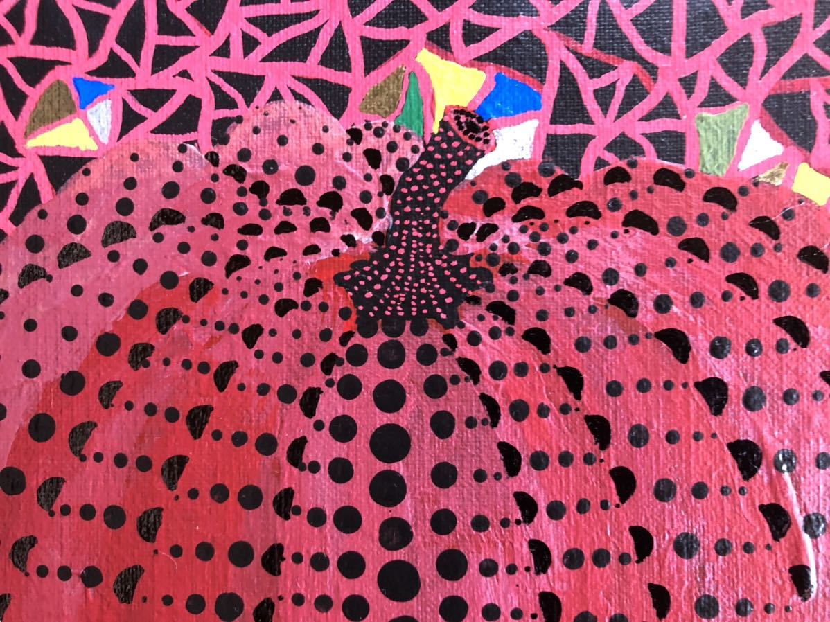 草間彌生帽子肉筆⁄表裏サイン有り⁄油彩⁄アクリル⁄絵画⁄額縁