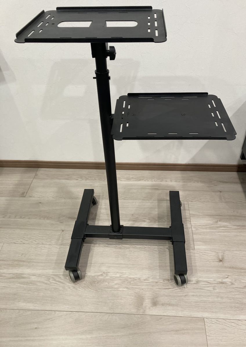 プロジェクター台 スタンド ノートパソコン台 キャスター付 スチール製 天板角度調整 高さ調整 EZ1-PRST002