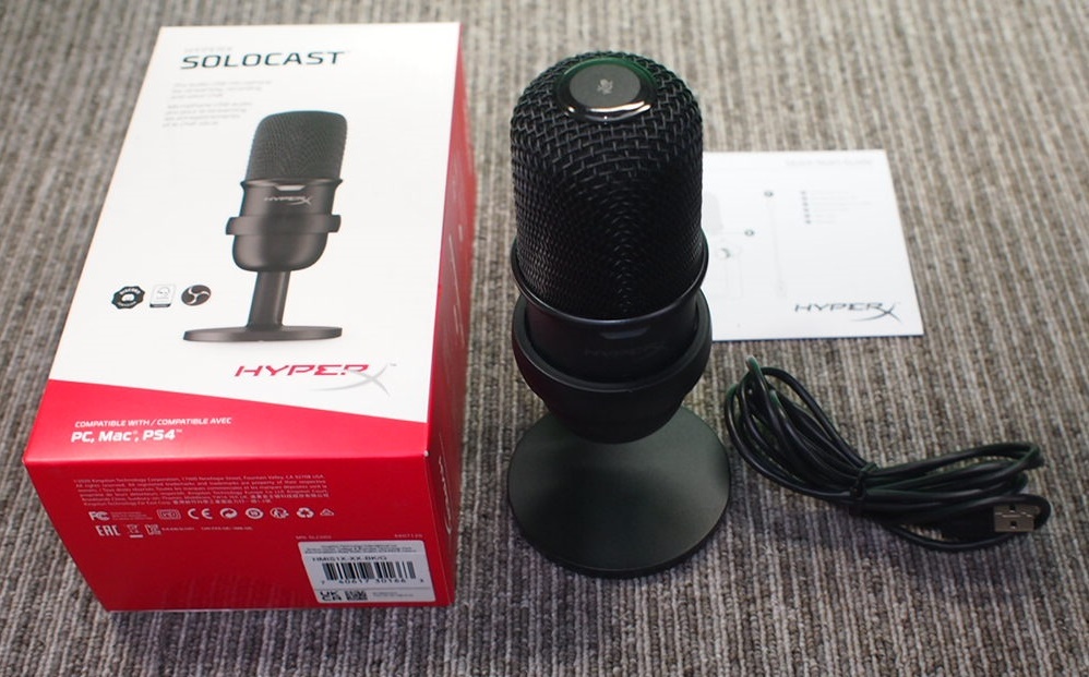YI オ2-211 HyperX SoloCast USBスタンドアロンマイク HMIS1X-XX-BK/G USBコンデンサーマイク PC，PS4，PS5使用可能