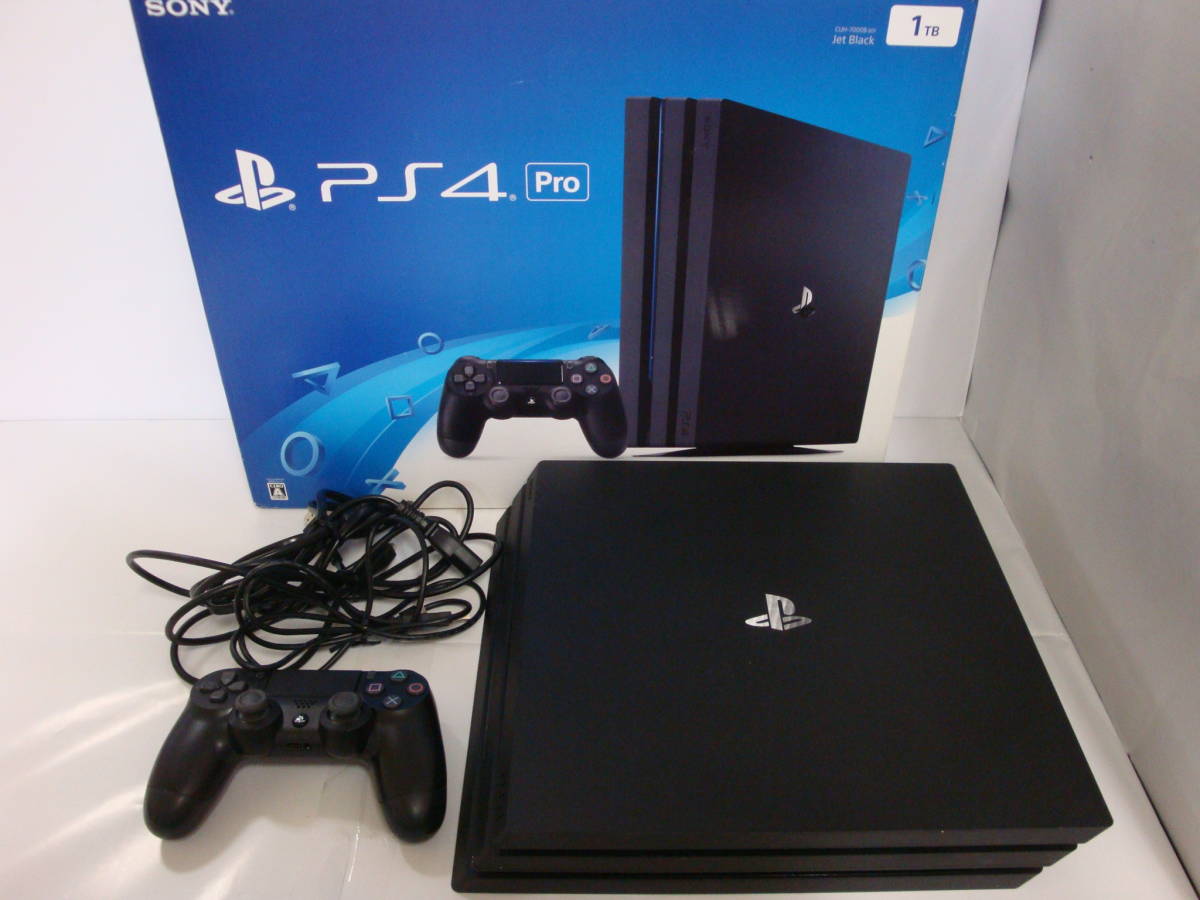 注意事項必読 R571 ゲーム 中古 動作品 初期化済 PlayStation4 Pro PS4 Pro CUH-7000B 1TB 本体 ブラック 付属品欠品あり