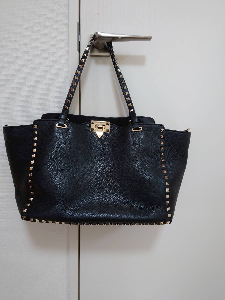 !!中古!!肩掛けストラップ無 ヴァレンティノ VALENTINO 大型 トートバッグ ショルダーバッグ
