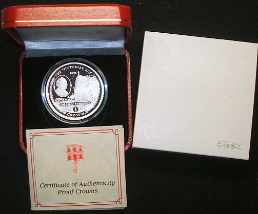 【英領ジブラル大型銀貨】(2001年銘 28.3g プルーフ)