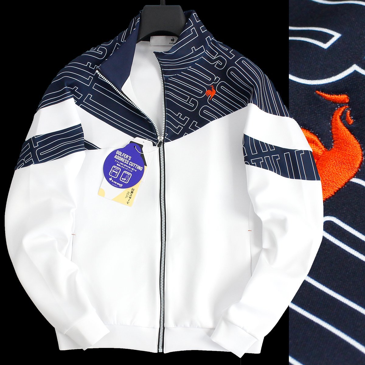 新品 ルコック ゴルフ ダンボールニット ストレッチ ジャケット LL 秋冬 le coq sportif GOLF 撥水 防風 ブルゾン メンズ ウェア ◆SI99C