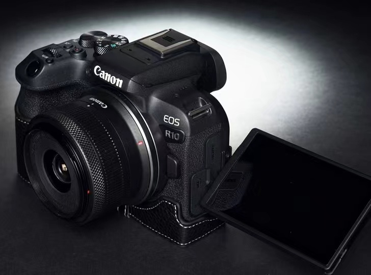 本革 新品 Canon キャノン EOS R10用 本革カメラケース ブラック