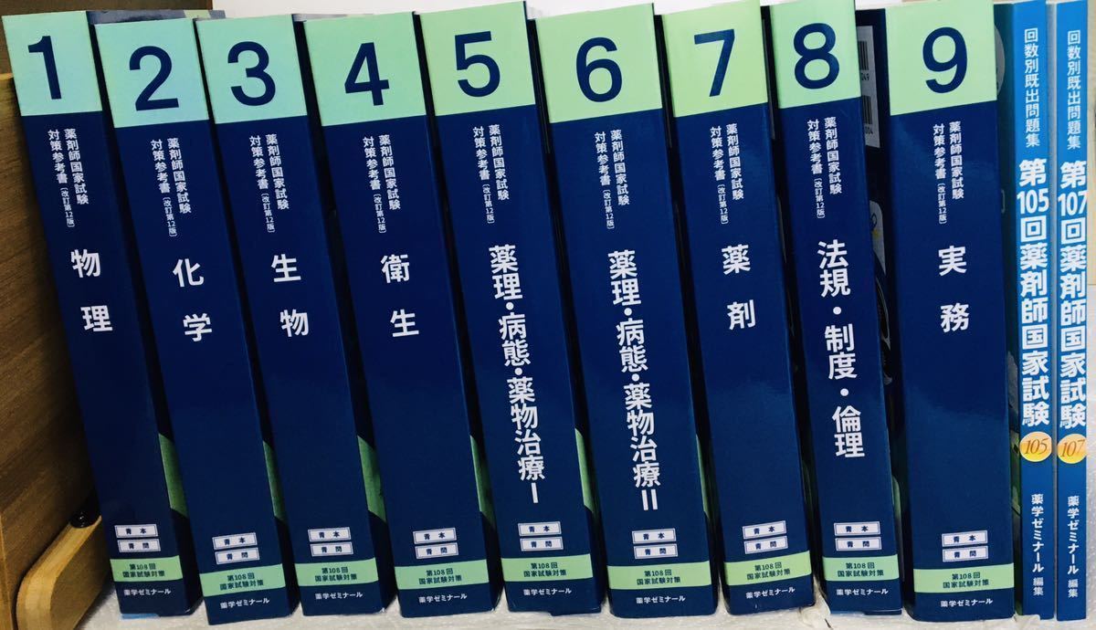 第108回 薬剤師国家試験対策参考書 青本 青問 1~9 セット 第108回(2023年)薬剤師国家試験対策参考書 青本・青問1〜9巻 閲覧