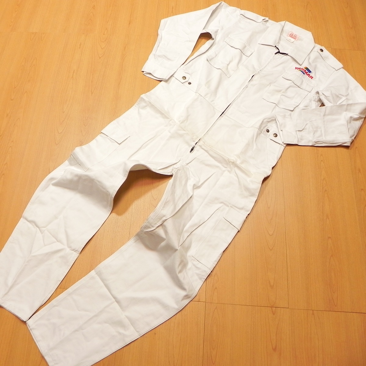 v945★当時物 未使用品★YANMAR ヤンマー ★長袖 つなぎ 3L 白★ヤン坊 マー坊★作業着 作業服★サービス メカニック★昭和レトロ★