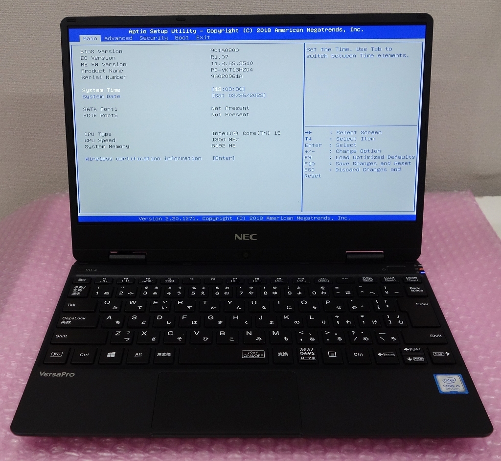 ☆ 1円～ ジャンク NEC VersaPro VKT13H-4 Core i5 8200Y 1.3GHz 8GB
