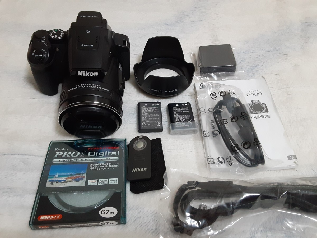 Nikon coolpix P900 ケース、フィルター、予備バッテリーなどおまけ