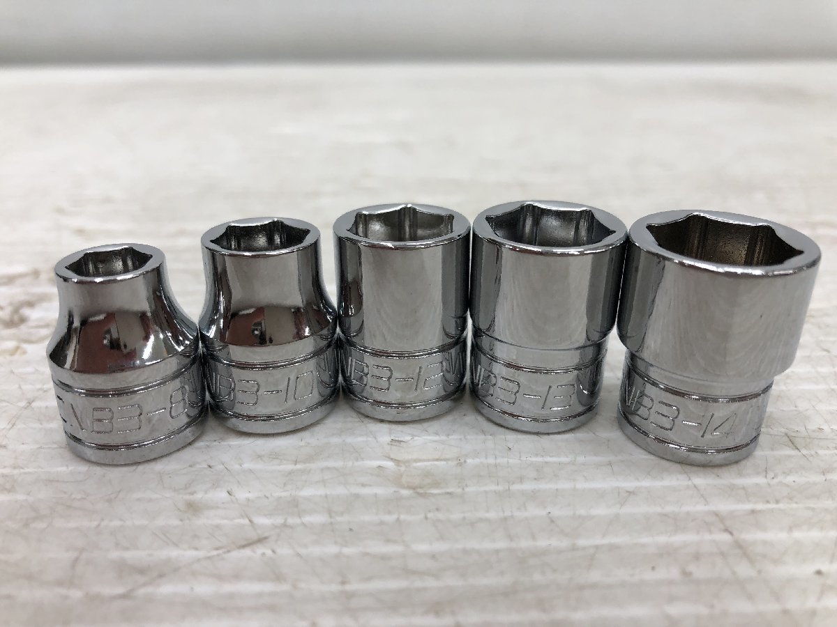 中古品】DEEN 3/8SQスタンダードソケット9PCセット・6角 〇〇