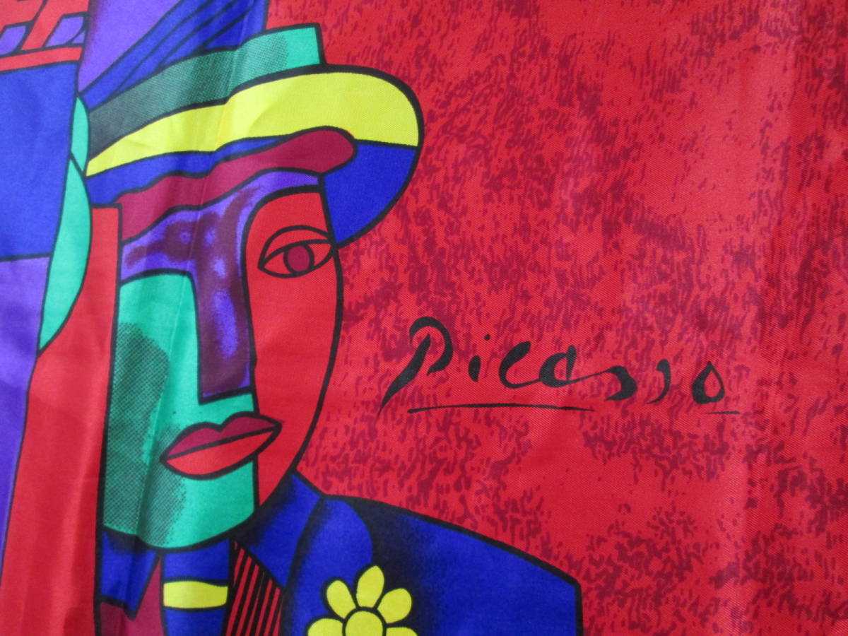 0302 T8992】PABLO PICASSO パブロ ピカソ スカーフ 大判 絵画 アート