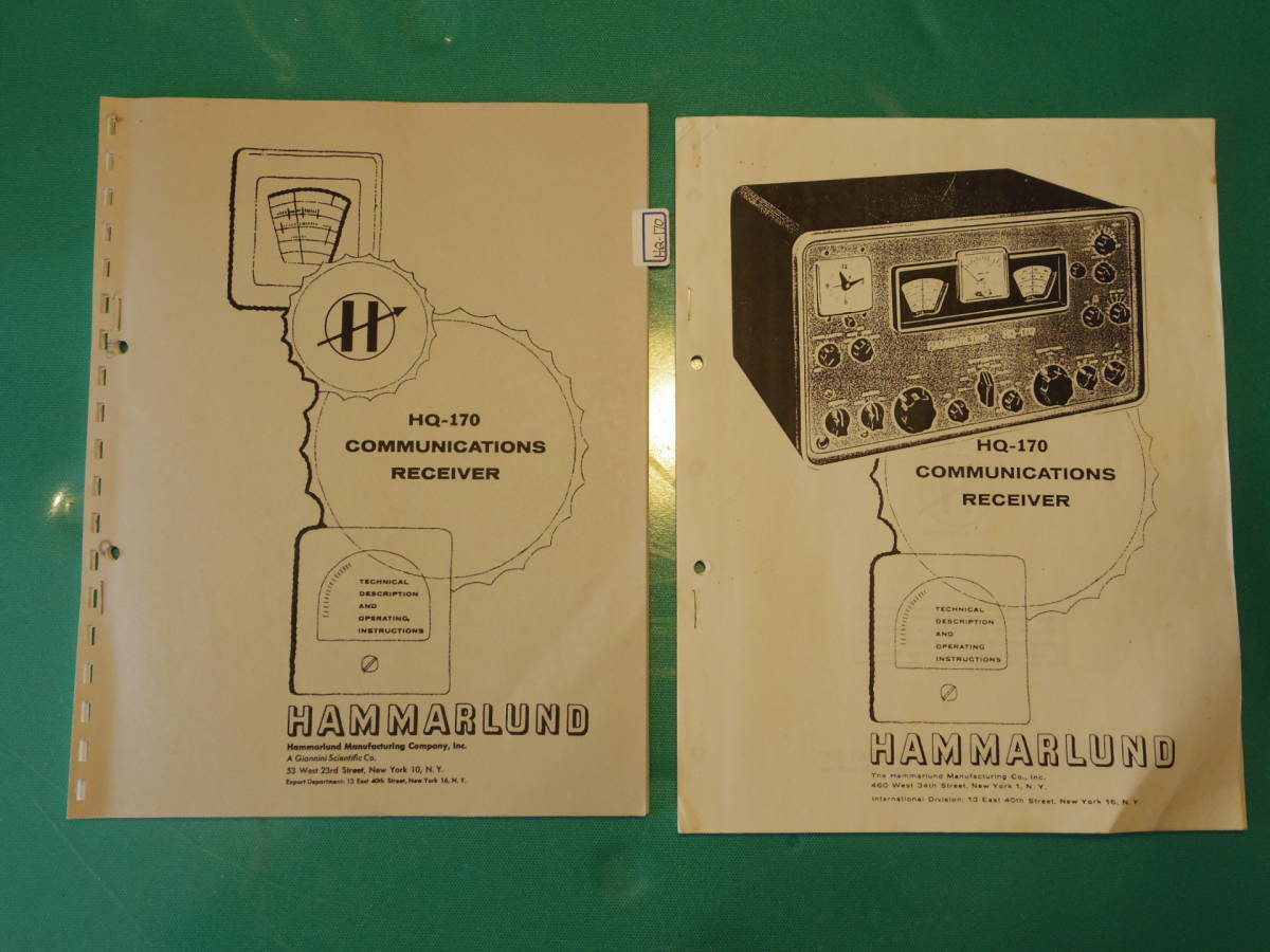 HAMMARLUND ハマーランド HQ170 1.850MHz アマチュア無線専用受信機17真空管式SSB AM CW 100KHz