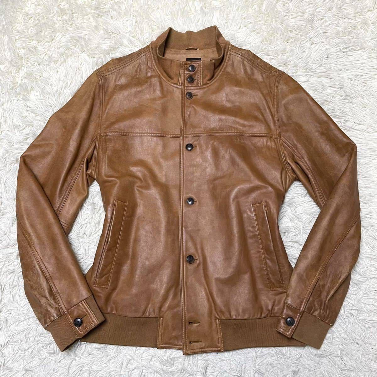 ヒューゴボス【高級トロトロ質感】HUGO BOSS レザージャケット XL 
