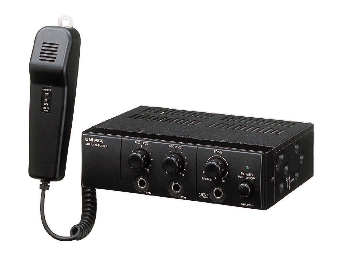 ユニペックス 20W NDA-202A 接続コード スピーカー スピーカー25W 拡声器 ユニペックス 20W 車載用アンプ NDA-202A