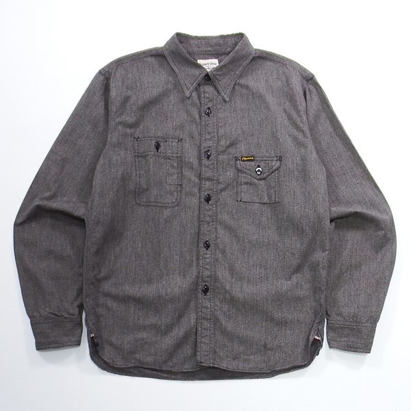 Pherrow's 750WS 撚り杢シャンブレーシャツ ブラック 38 フェローズ