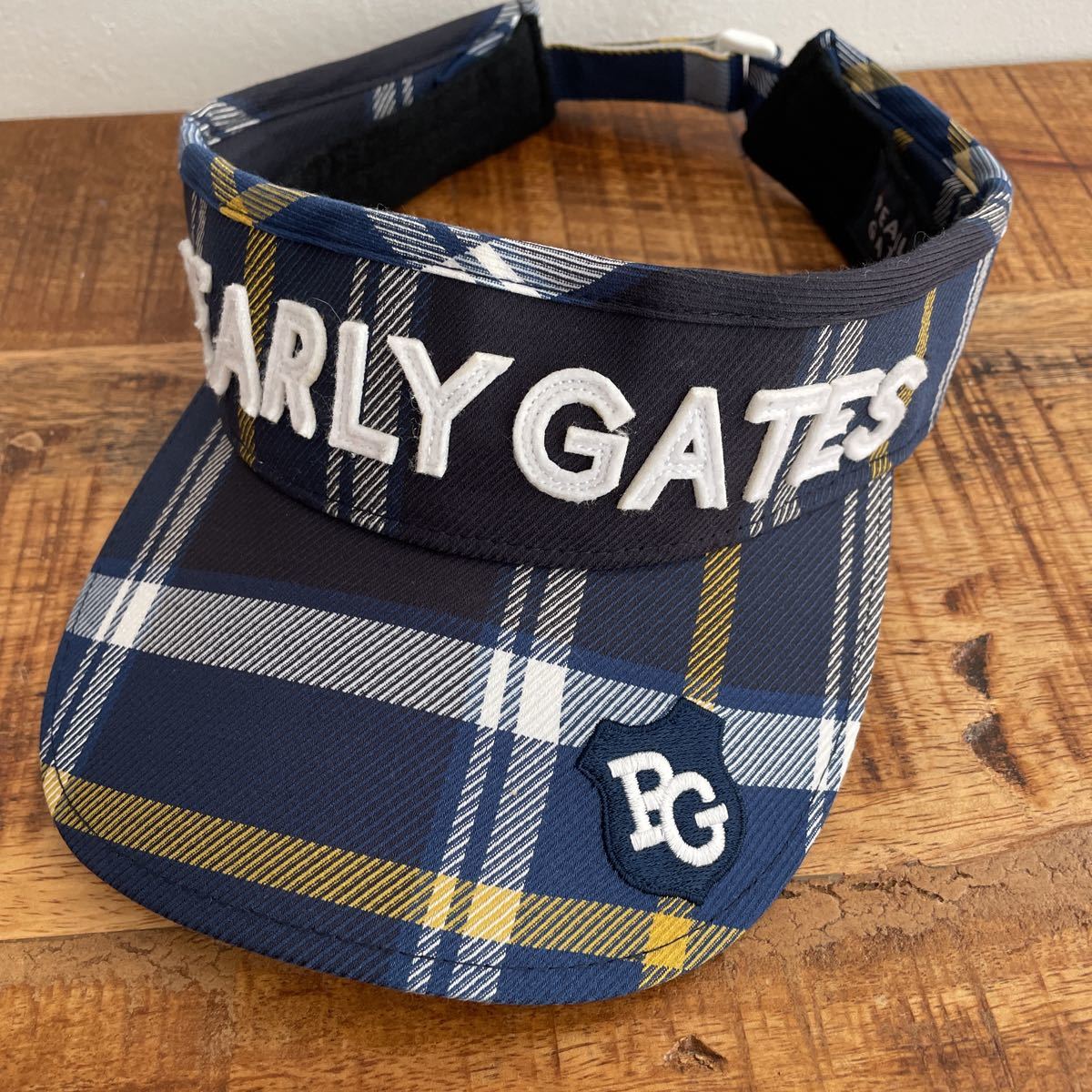 パーリーゲイツ サンバイザー チェック柄　サイズフリー　送料無料