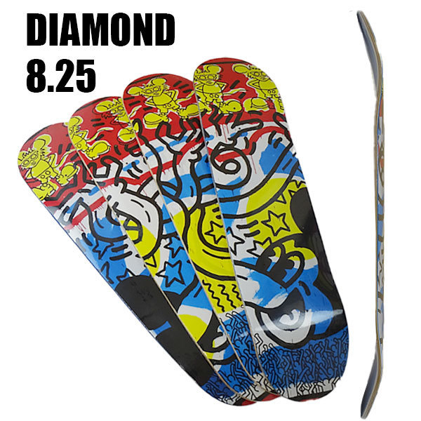 DIAMOND X KEITH HARING HANDS BY MICKEY 4 DECK SETスケボーSK8 4枚 