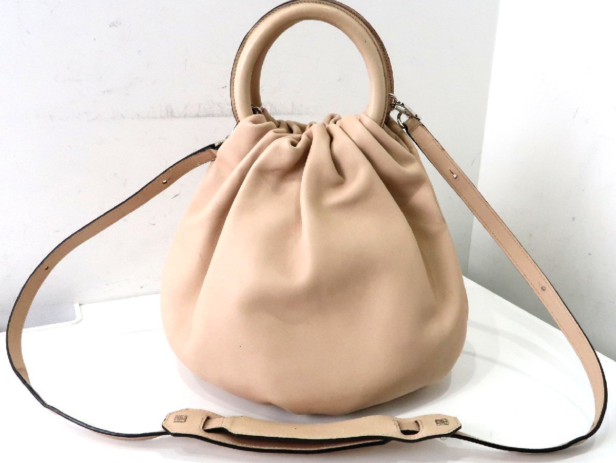 定価30万円超 ロエベ アナグラム バウンス 2WAY レザー ハンドバッグ 