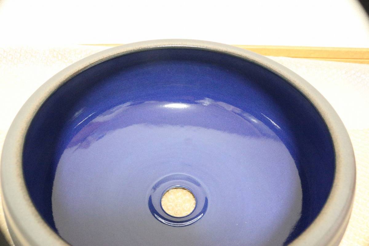 未使用！特注品！石見焼き 島根 日本製 宮内窯 陶器製 水受け 洗面台 手洗い 洗面ボウル 蛇口 オリジナル 一点物 芸術 丈夫 頑丈 おしゃれ