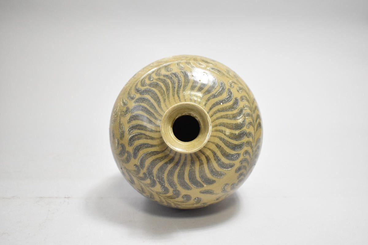 英】1897 時代 高麗青磁梅瓶 H27.8cm 中国美術 朝鮮 韓国 高麗 李朝