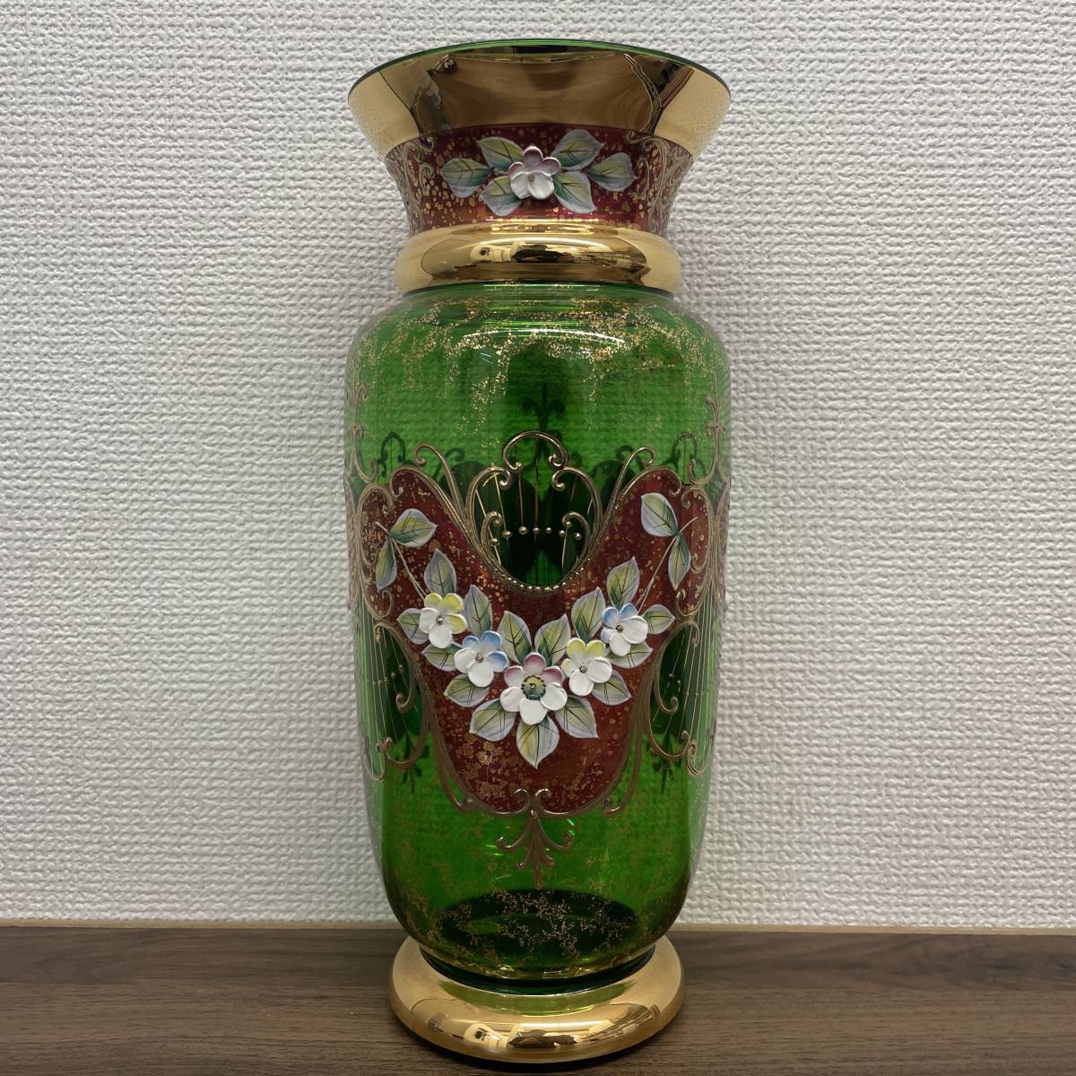 S3-17]【現状品】BOHEMIA ボヘミア ガラス 花瓶 フラワーベース 