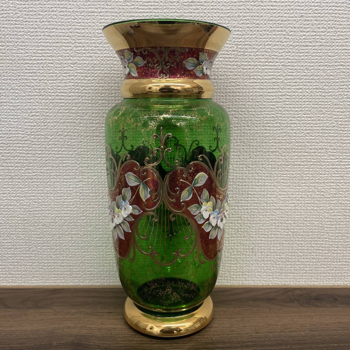 S3-17]【現状品】BOHEMIA ボヘミア ガラス 花瓶 フラワーベース