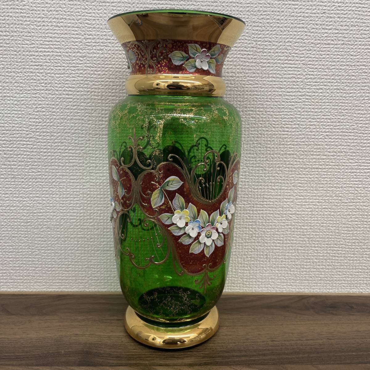 S3-17]【現状品】BOHEMIA ボヘミア ガラス 花瓶 フラワーベース