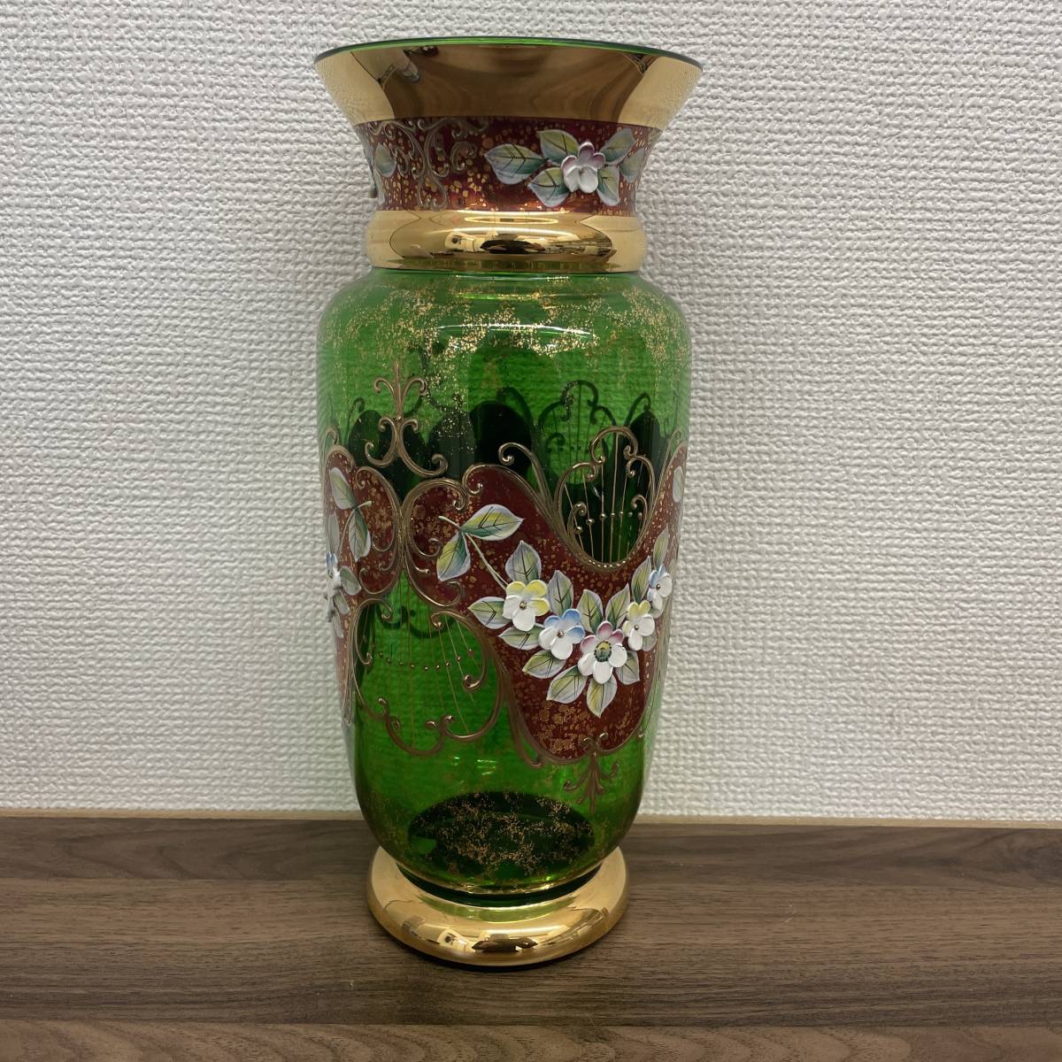 S3-17]【現状品】BOHEMIA ボヘミア ガラス 花瓶 フラワーベース