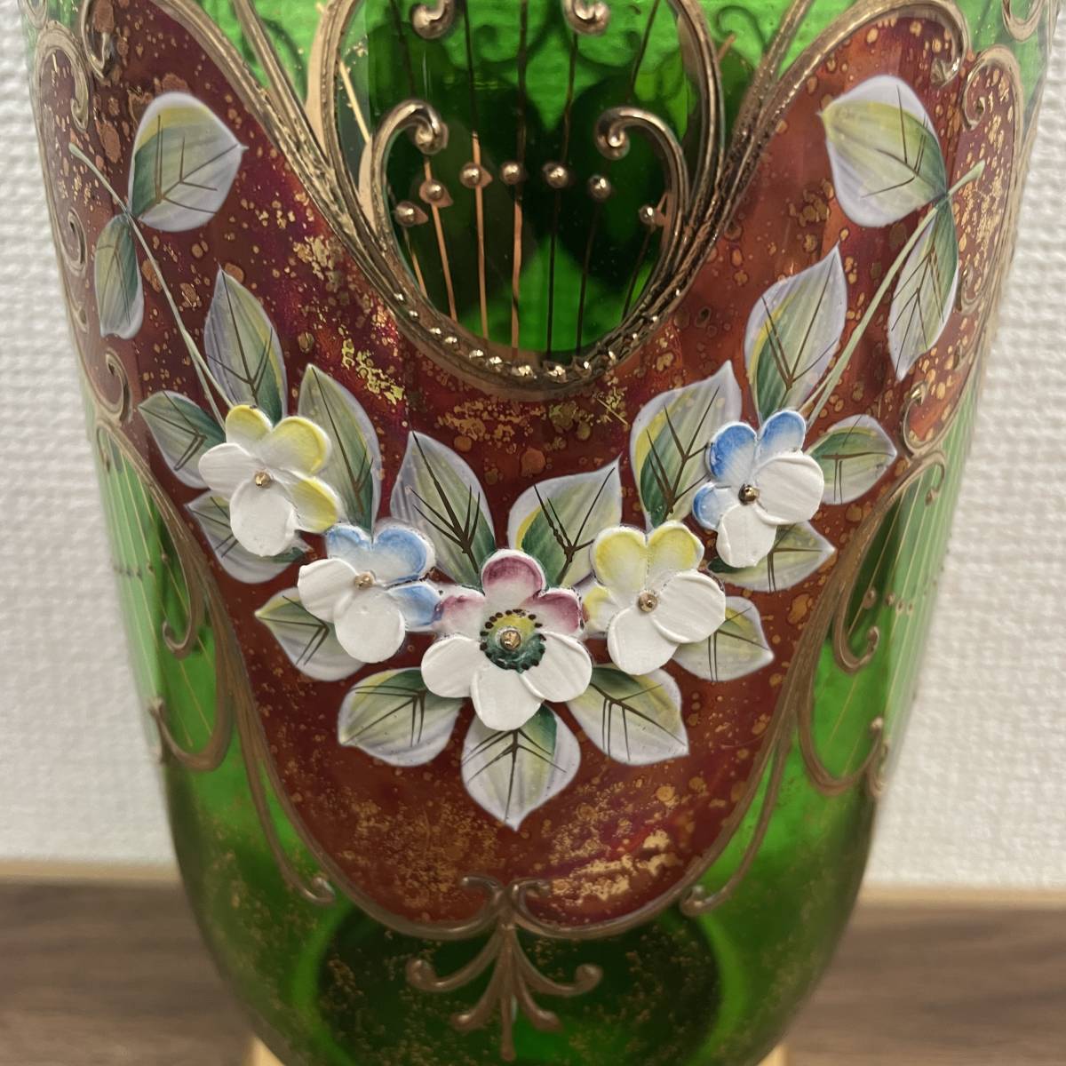 S3-17]【現状品】BOHEMIA ボヘミア ガラス 花瓶 フラワーベース