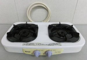 RINNAI/2口ガステーブル/都市ガス【KGT-22D2】1000円～売切り○(ガス 