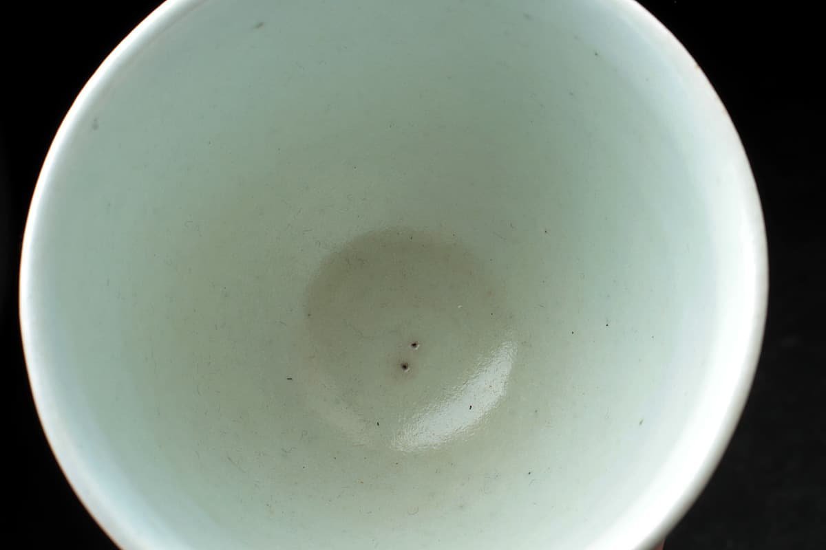 ZL535 朝鮮古美術 李朝 白磁陽刻竹文盃 径7.1cm 重130g・李朝白磁盃