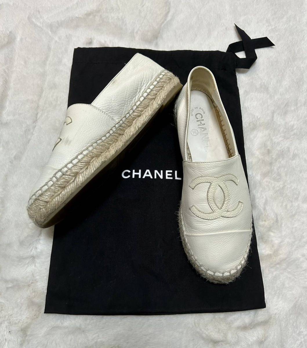 CHANEL エスパドリーユ シューズ 37 CHANEL シャネル 靴 エスパドリーユ レディース37 ブラック ココマーク
