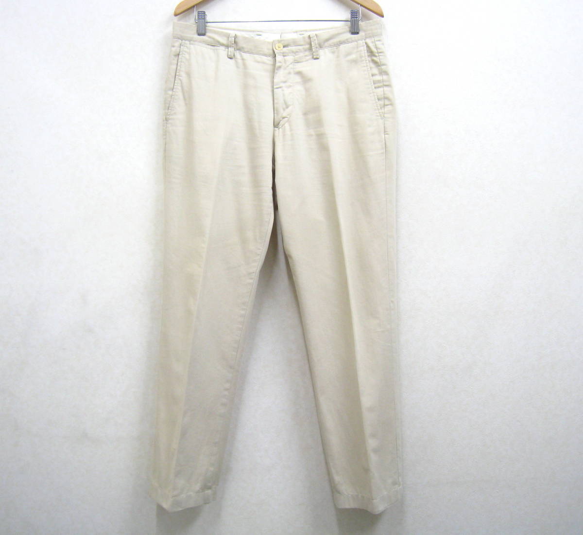 Papas +◆パパス プラス コットン混 春夏用 パンツ スラックス メンズ サイズL ベージュ系 日本製