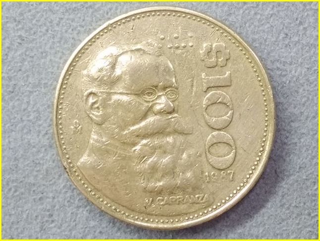 メキシコ 100ペソ硬貨/1987年】 旧硬貨/コイン/古銭/ベヌスティアーノ