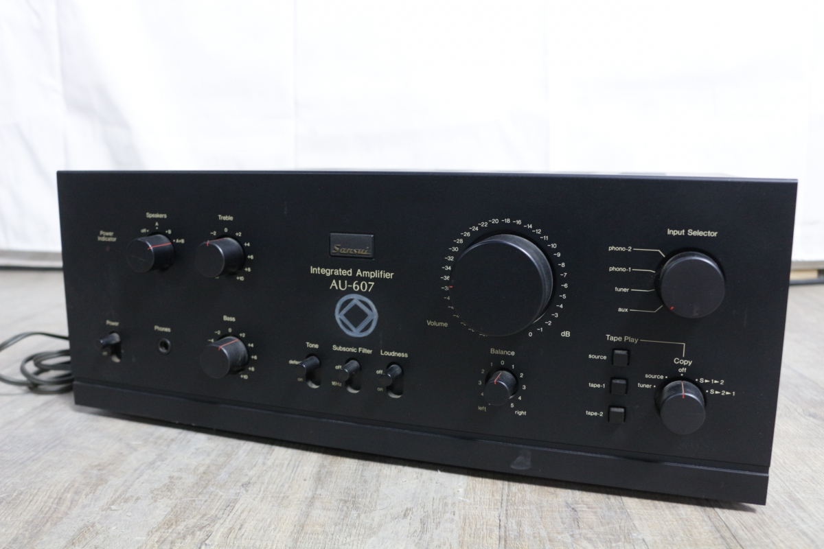 ト長】Sansui サンスイ プリメインアンプ AU-607 通電確認OK ブラック