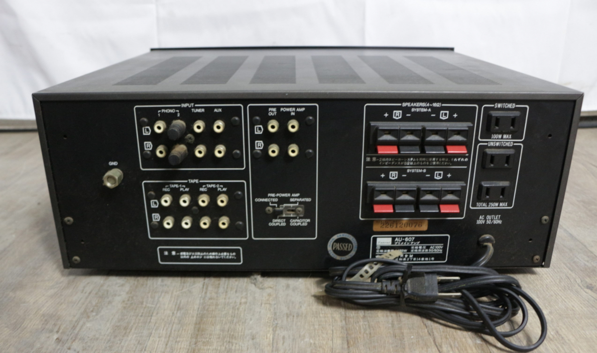 ト長】Sansui サンスイ プリメインアンプ AU-607 通電確認OK ブラック