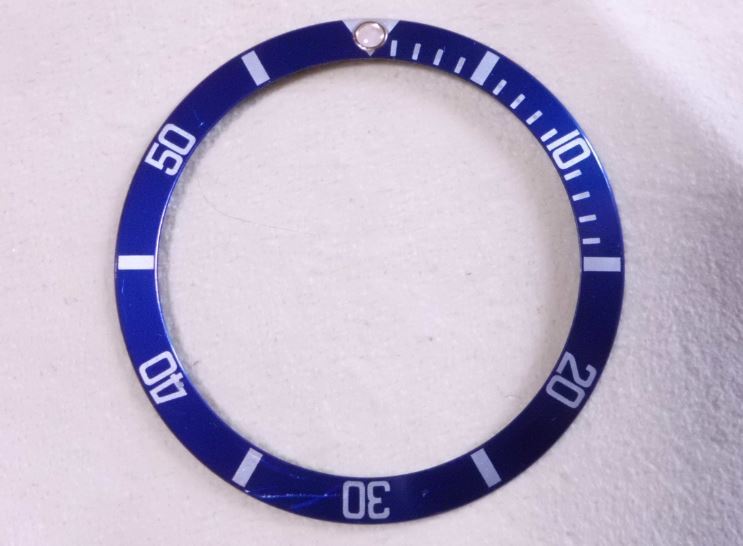 シルバーレター ベゼルディスク ベゼルインサート トリチウム？ Ref.16613 16618 16803 16808 等 銀/青