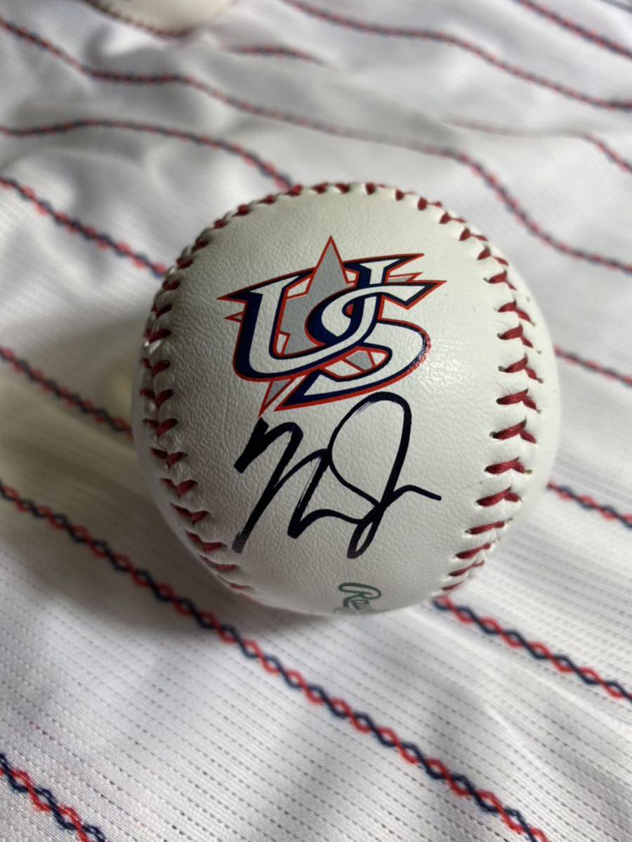 WBC 2023 アメリカ代表　マイクトラウト　ロゴ入り　直筆サインボール　侍ジャパン　日本代表
